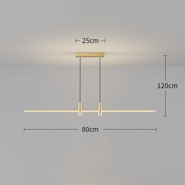 Minimalist one-word long strip chandelier