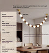 Lustre boule en bois massif à longues bandes de style médiéval
