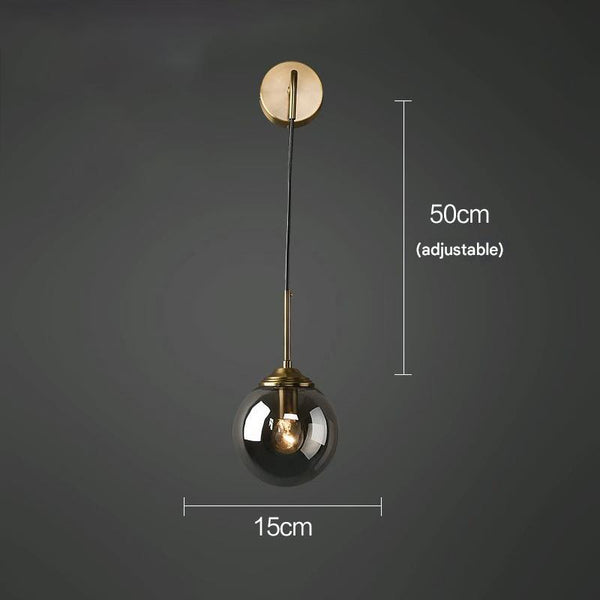 Nordic glass ball bedside corridor wall lamp