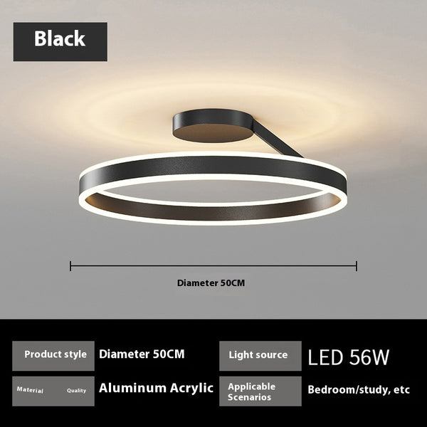 Moderne minimalistische runde Deckenlampe, Weiß & Schwarz