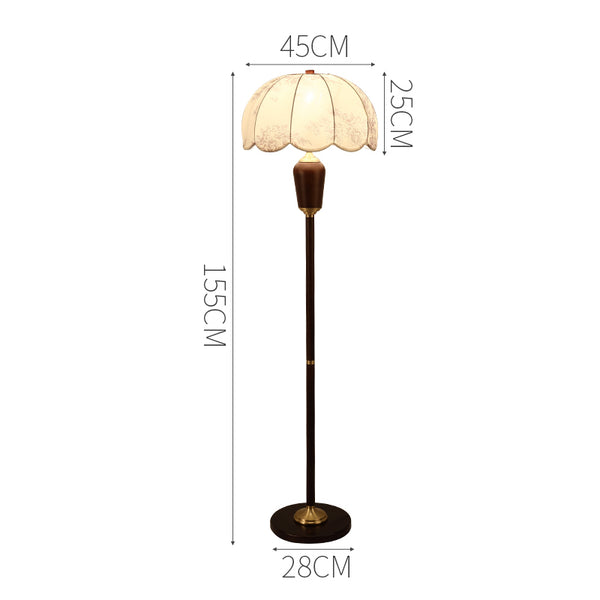 Retro solid wood living room bedroom floor lamp