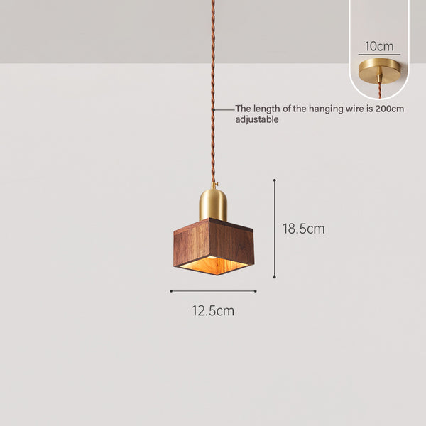 Solid wood all-copper small chandelier