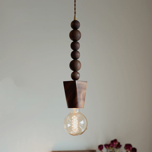 Vintage Walnut Bedroom Bedside Chandelier