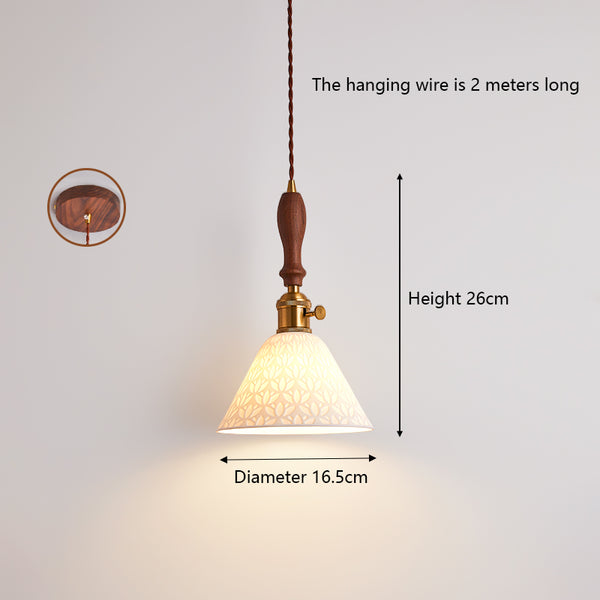 Wabi-sabi style bedroom bedside ceramic chandelier
