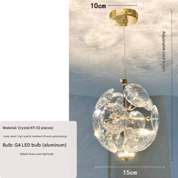 Nordic light luxury crystal bedroom bedside small chandelier