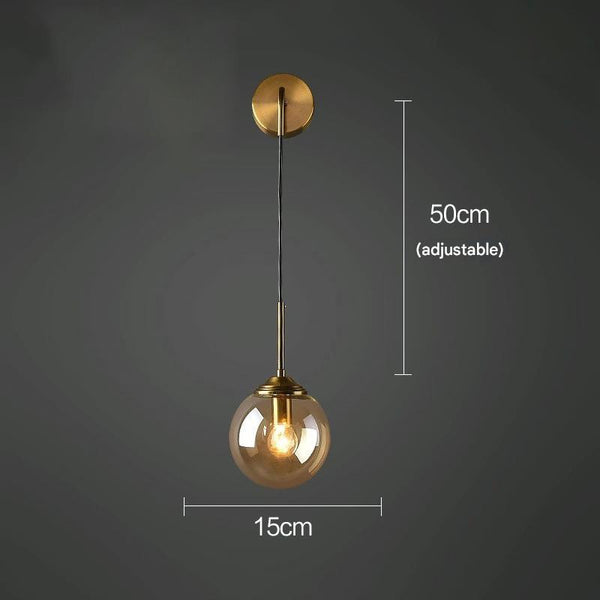 Nordic glass ball bedside corridor wall lamp