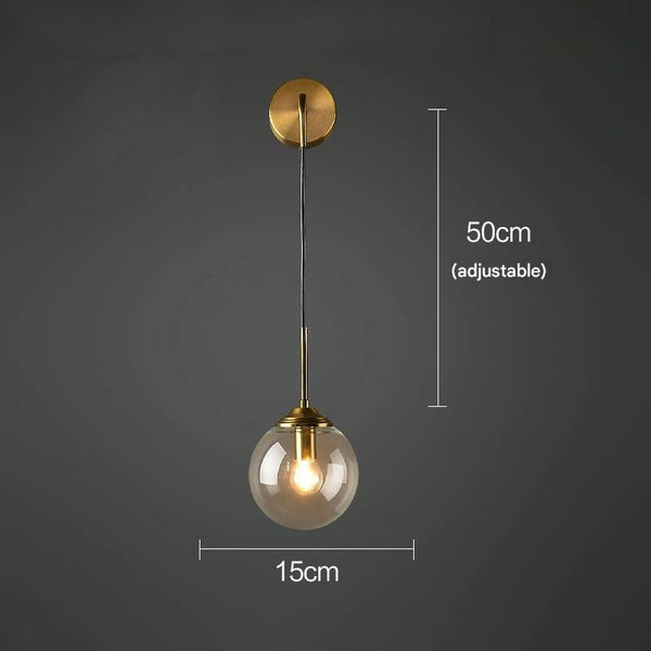 Nordic glass ball bedside corridor wall lamp