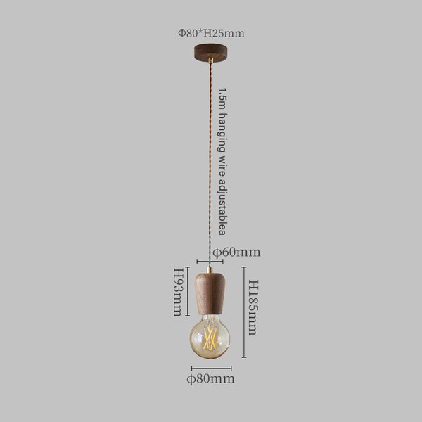 Japanese retro walnut chandelier