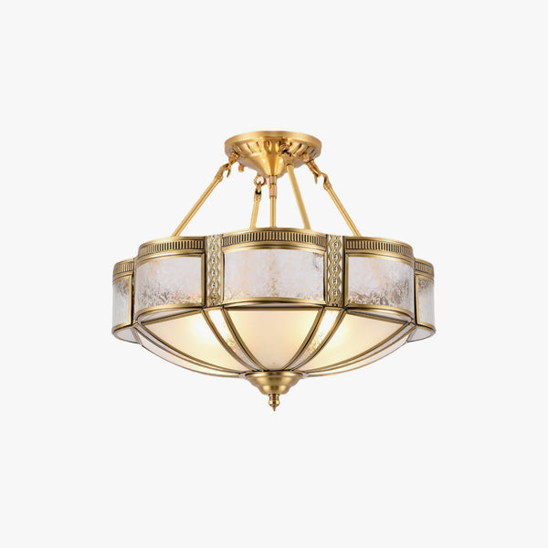 Bedroom vintage brass glass ceiling lamp