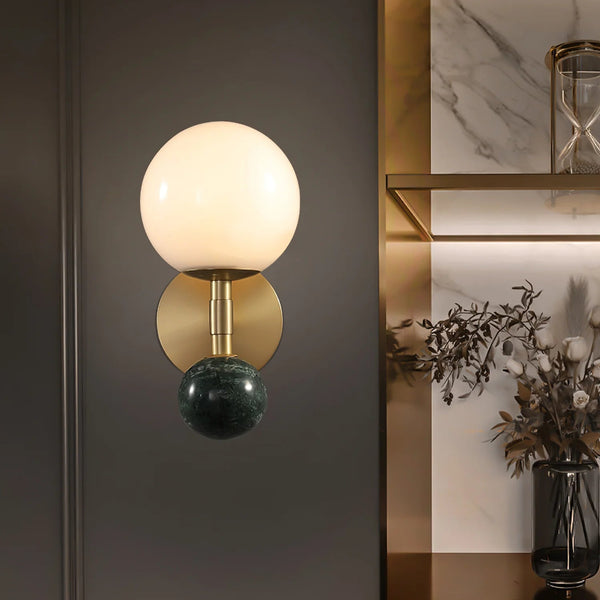 Bedroom bedside marble wall lamp