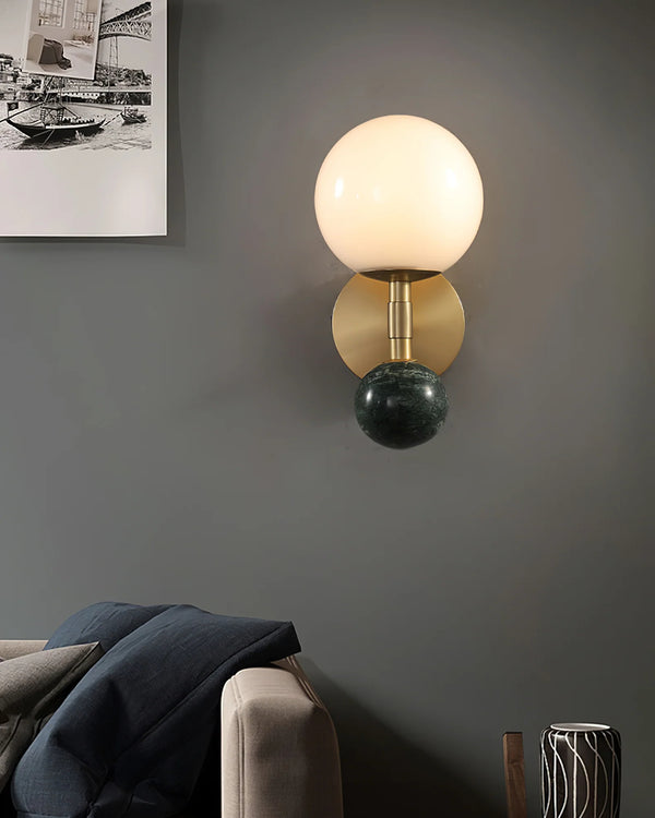 Bedroom bedside marble wall lamp