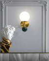 Bedroom bedside marble wall lamp