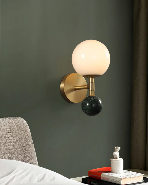 Bedroom bedside marble wall lamp