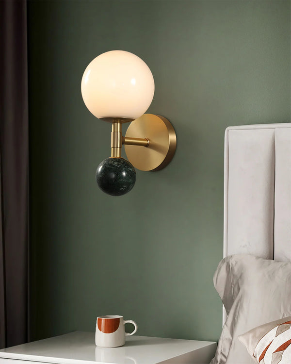 Bedroom bedside marble wall lamp