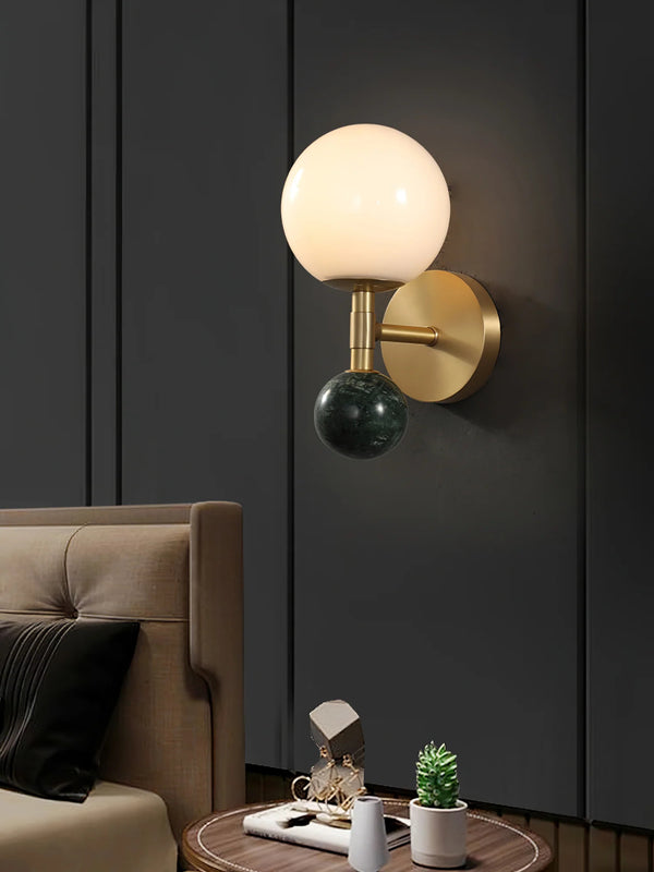 Bedroom bedside marble wall lamp