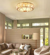 Bedroom brass glass ceiling lamp