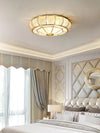 Bedroom brass glass ceiling lamp