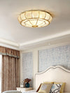 Bedroom brass glass ceiling lamp