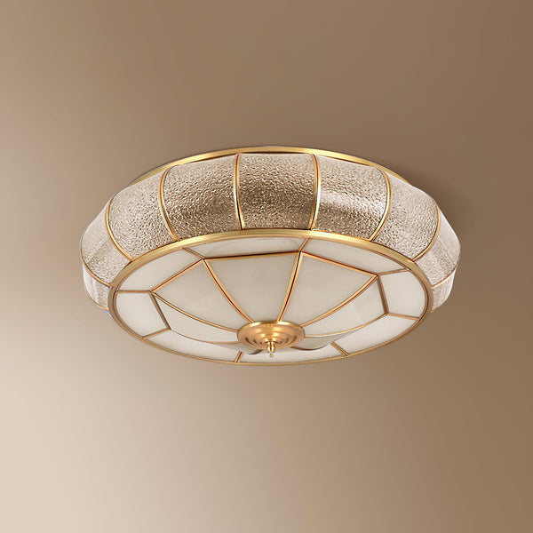 Bedroom brass glass ceiling lamp