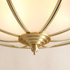 Bedroom brass glass ceiling lamp