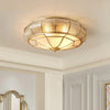 Bedroom brass glass ceiling lamp
