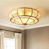 Bedroom brass glass ceiling lamp