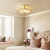 Bedroom brass glass ceiling lamp