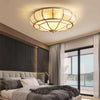 Bedroom brass glass ceiling lamp