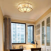 Bedroom brass glass ceiling lamp