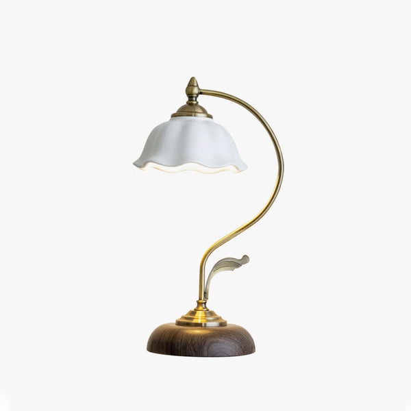 Bedroom ceramic petal table lamp