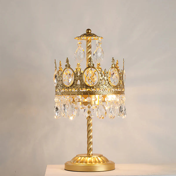 Bedroom crown crystal table lamp