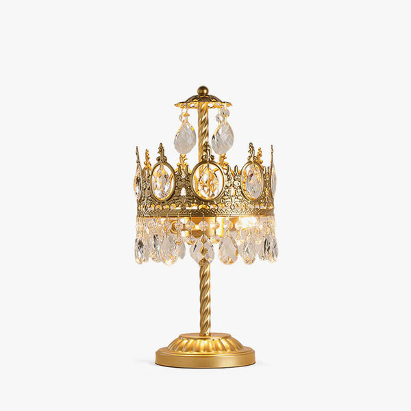Bedroom crown crystal table lamp