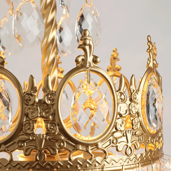 Bedroom crown crystal table lamp