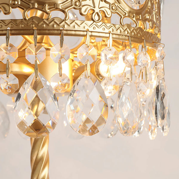Bedroom crown crystal table lamp