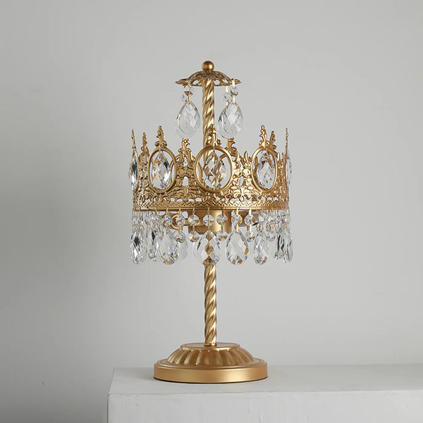 Bedroom crown crystal table lamp