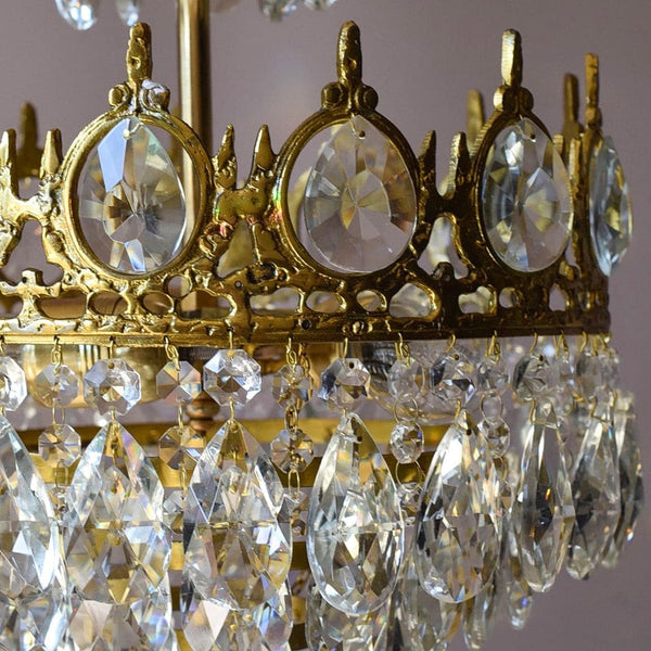 Bedroom crown crystal table lamp