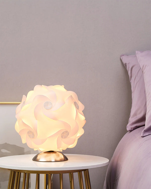 Bedroom spherical petal table lamp