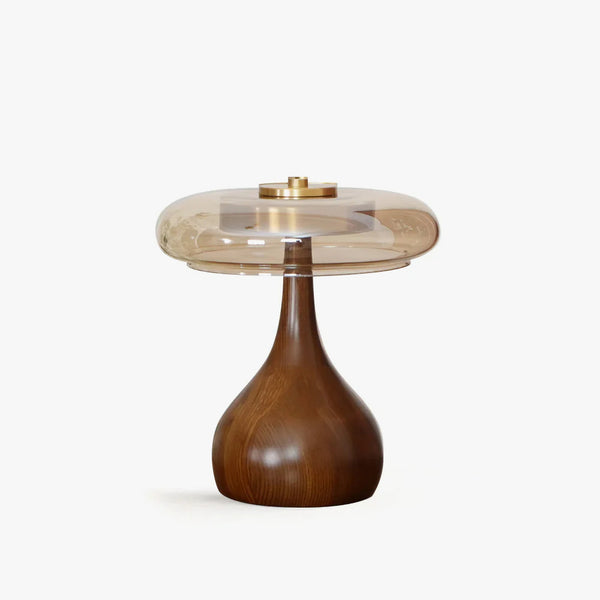 Bedroom wood glass creative table lamp
