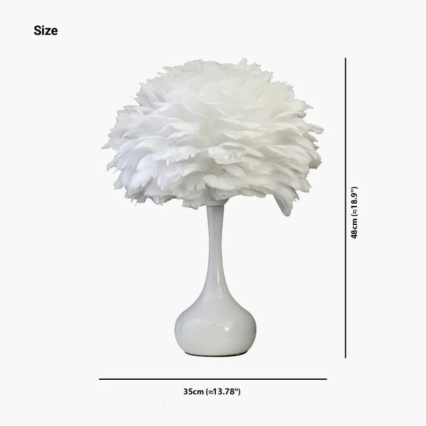 Bedroom bedside DIY decorative feather table lamp