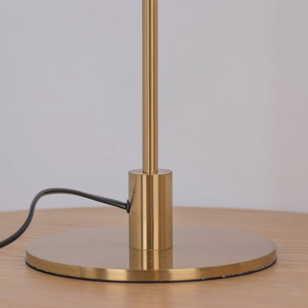 Lampe de table Blossi moderniste en verre doré pour chambre à coucher