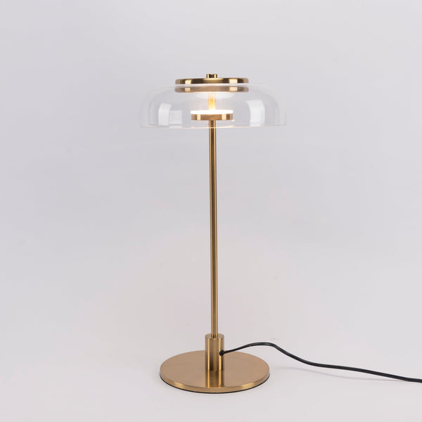 Lampe de table Blossi moderniste en verre doré pour chambre à coucher