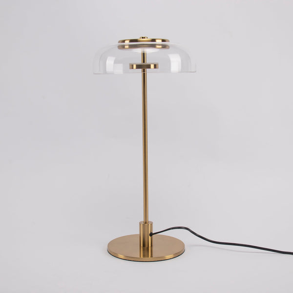 Lampe de table Blossi moderniste en verre doré pour chambre à coucher
