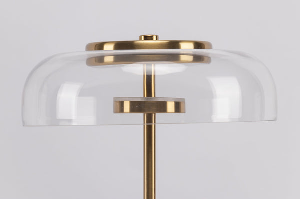 Lampe de table Blossi moderniste en verre doré pour chambre à coucher