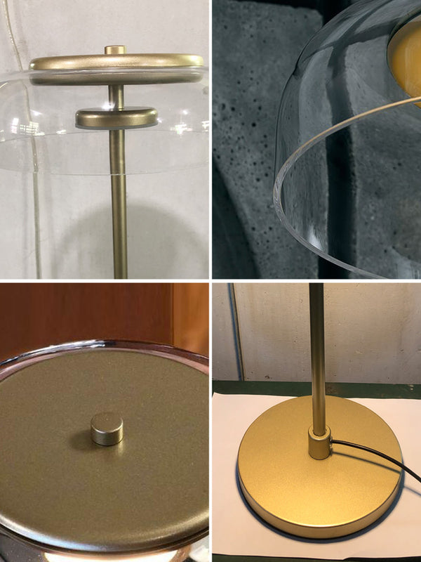 Lampe de table Blossi moderniste en verre doré pour chambre à coucher