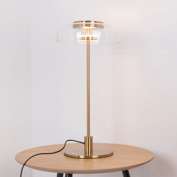 Lampe de table Blossi moderniste en verre doré pour chambre à coucher