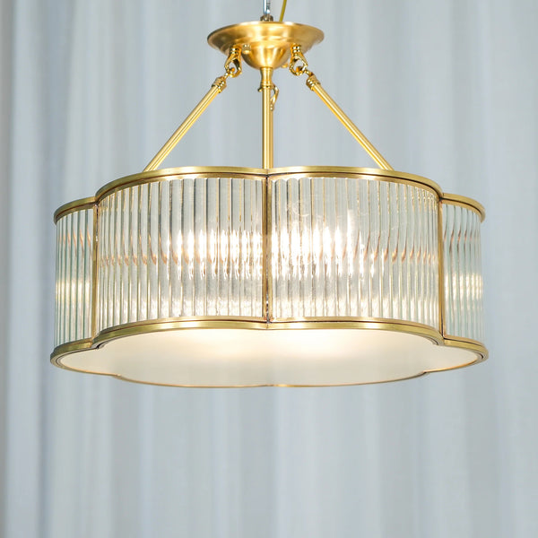 Brass Glass Bedroom Half Ceiling Light
