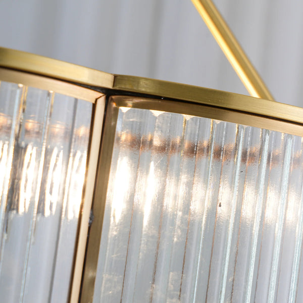 Brass Glass Bedroom Half Ceiling Light