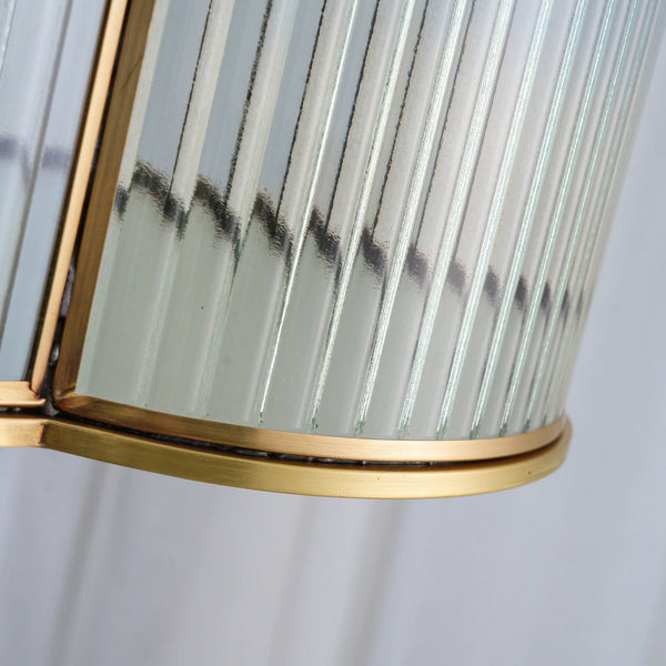 Brass Glass Bedroom Half Ceiling Light