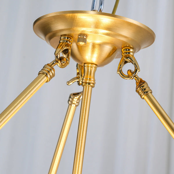 Brass Glass Bedroom Half Ceiling Light