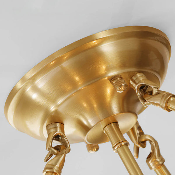 Brass Glass Bedroom Half Ceiling Light